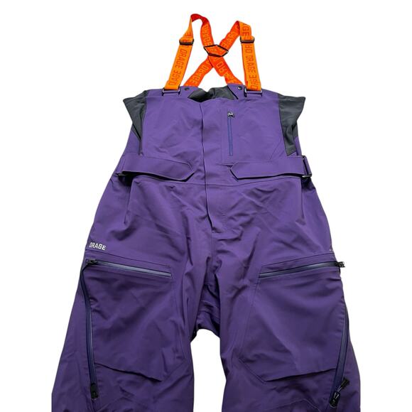 Orage Men’s Ski Snow Bib Pants Purple/Black Sz Large Waterproof Technical Shell - Picture 7 of 16